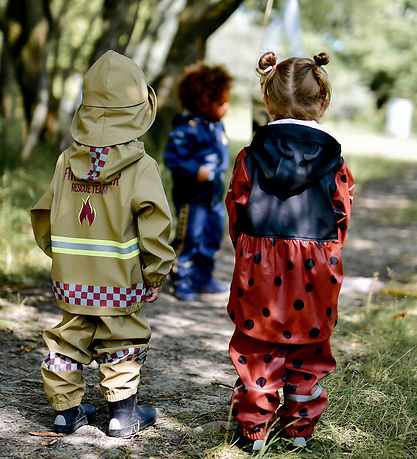Mikk-Line Regenkleidung m. Träger - PU - Henna m. Marienkäfer