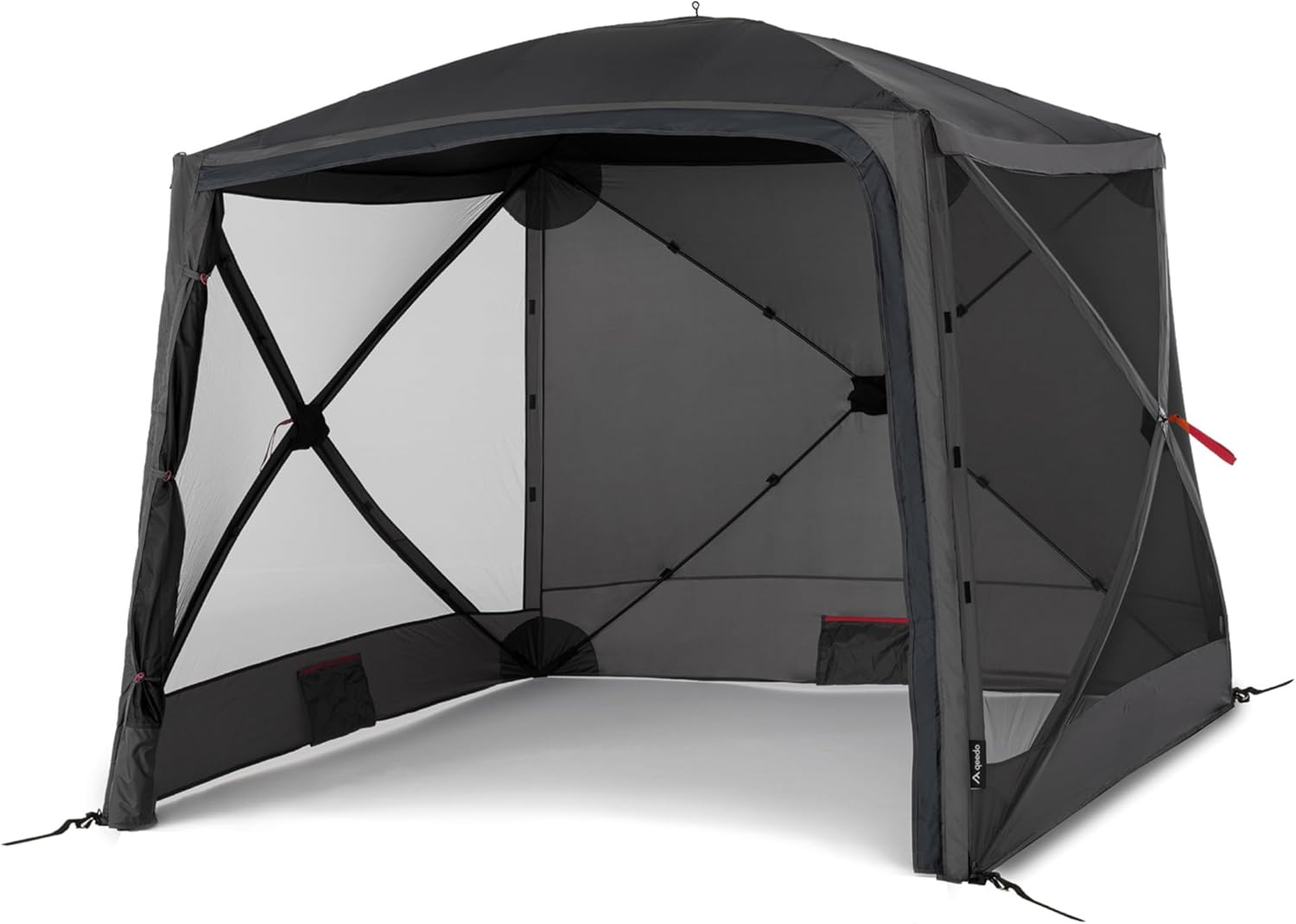 qeedo faltbares Schnell-Aufbau Pavillon mit UV-Schutz, wasserabweisend (2,4 x 2,1 m) inkl. Sturmleinen & Stahl-Heringe, Camping Vorzelt Event Shelter - Quick Hub Square