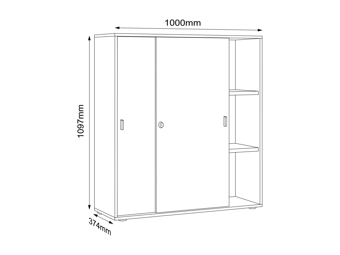 Armoire de bureau Salia portes coulissantes 3x 100