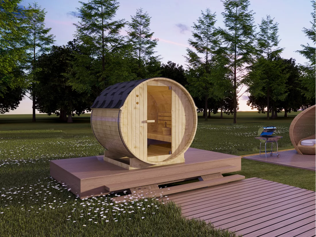 Sauna d'extérieur 4 places - L185 x P180 x H190 cm - ISOKYRO