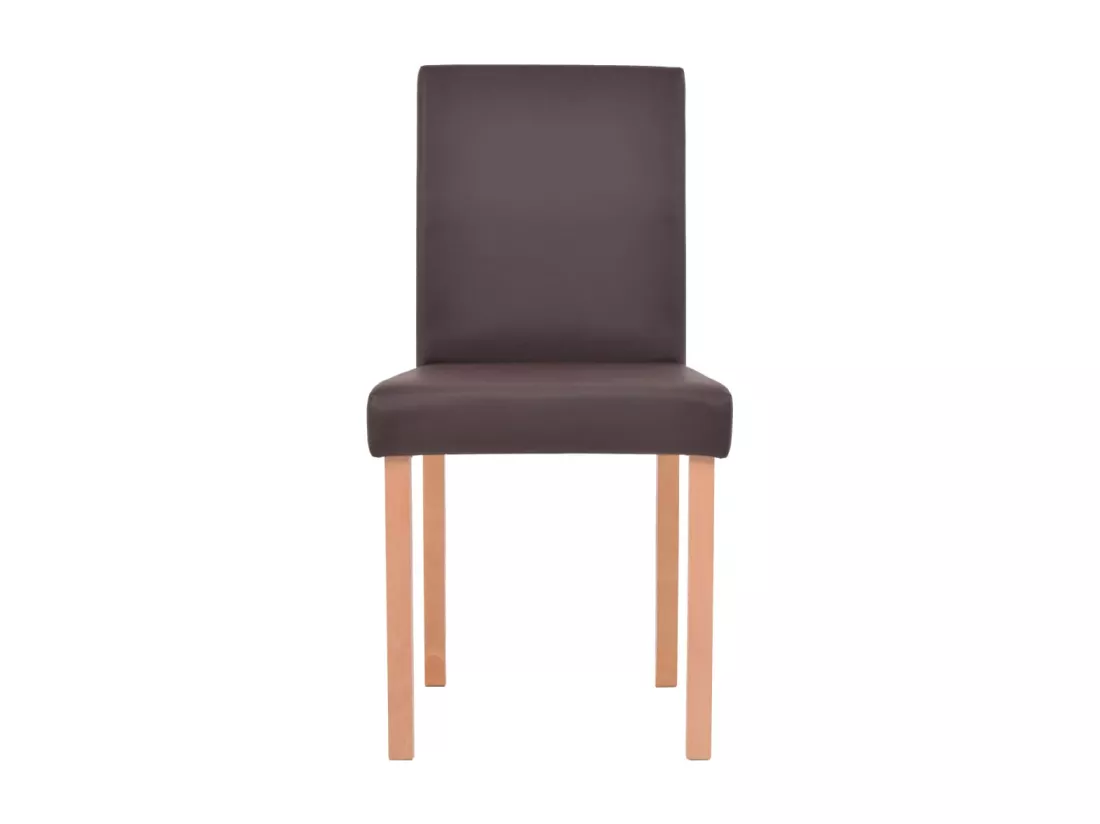 Table et chaises 7 pcs Cuir synthétique Chêne Marron