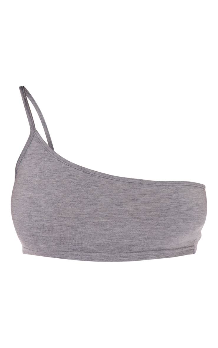 Gris Top Court Asymétrique À Bretelle Unique