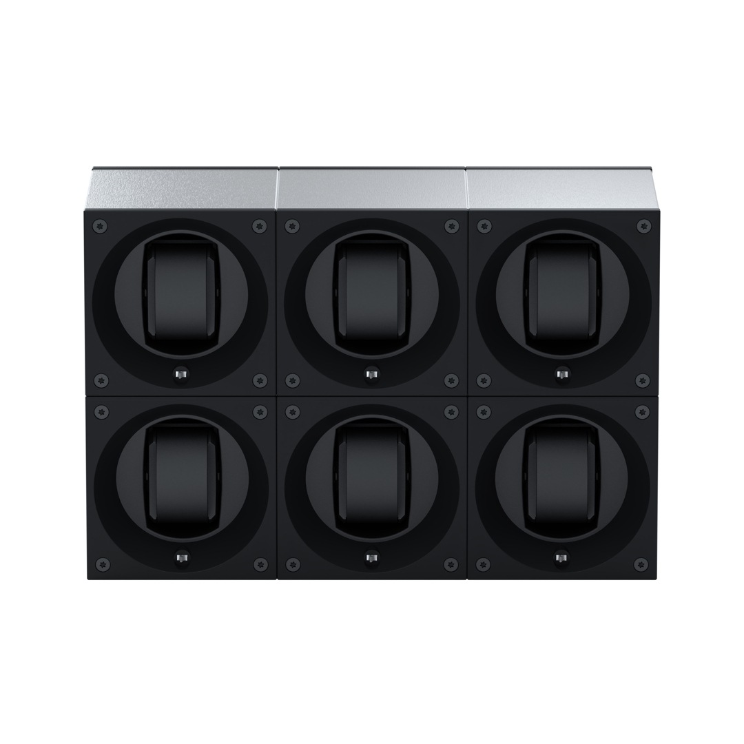 SwissKubik Masterbox Gebürstetes Aluminium - 6 Uhren