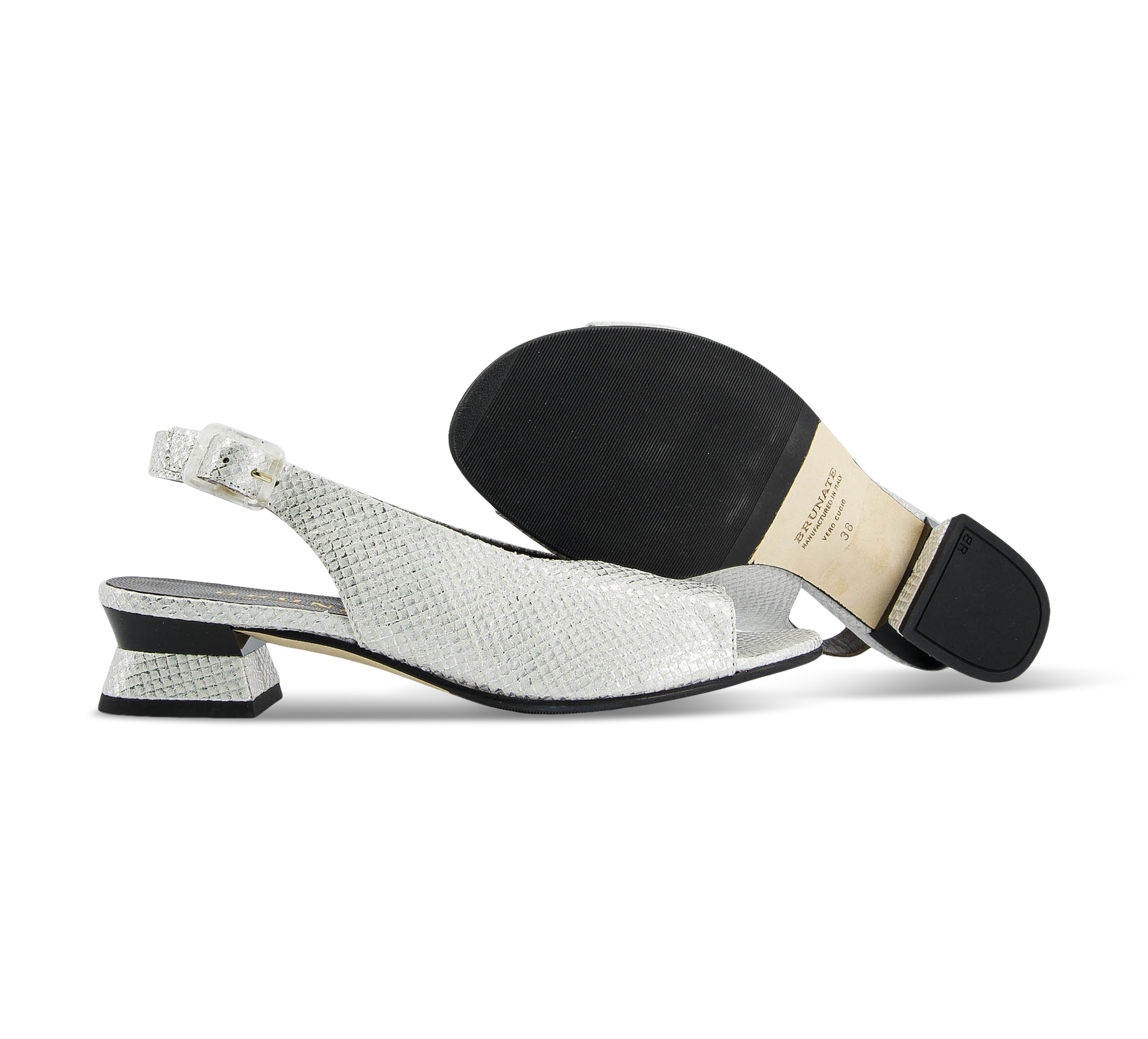 Brunate Riemchensandalen