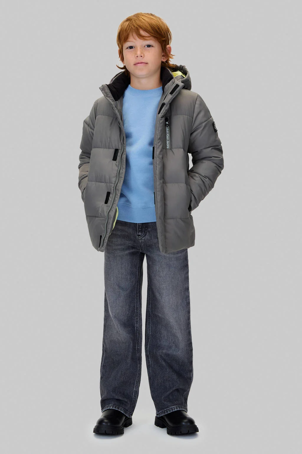 CALVIN KLEIN JEANS gewatteerde jas grijs