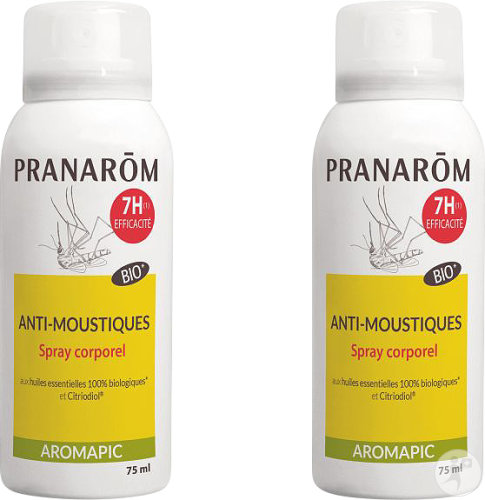 Pranarôm Aromapic Spray Corporel Anti-Moustiques Bio Duo 2x75ml Promo