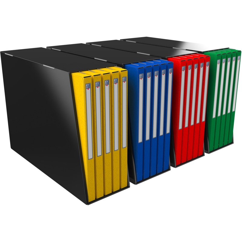 Bloc de classement Alpina Oxford 5 chemises dos 1,5 cm couleurs assorties - Lot de 5
