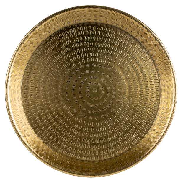 Blokker kaarsenplateau metaal - Goud Ø36cm