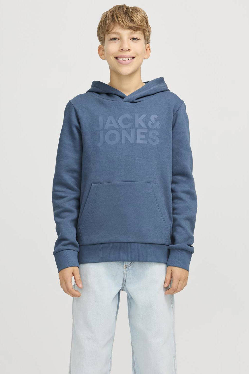 JACK & JONES hoodie JJECORP LOGO met logo blauw