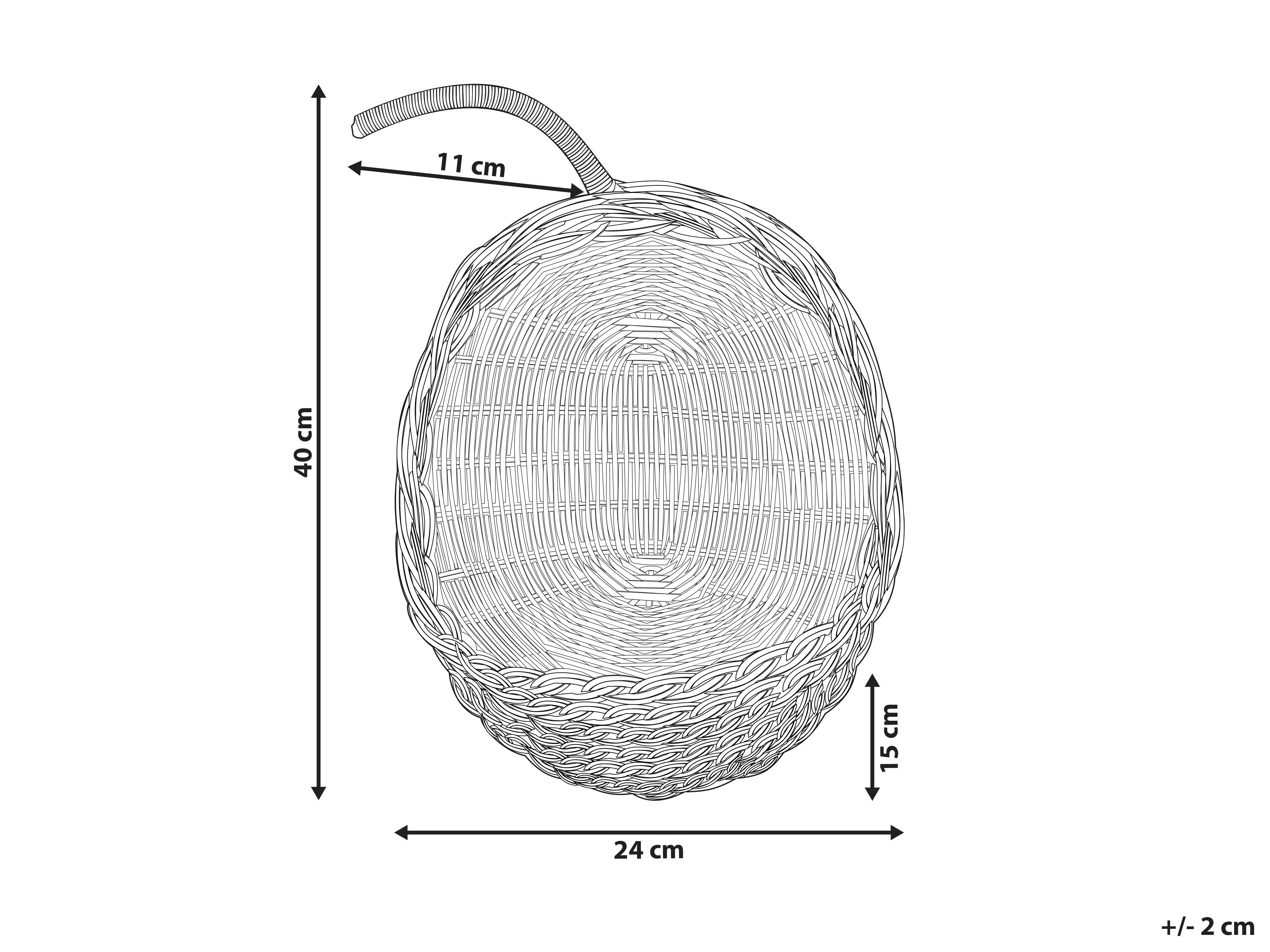 Wanddecoratie Appel MAKONDE Rotan 40 cm Natuurlijk