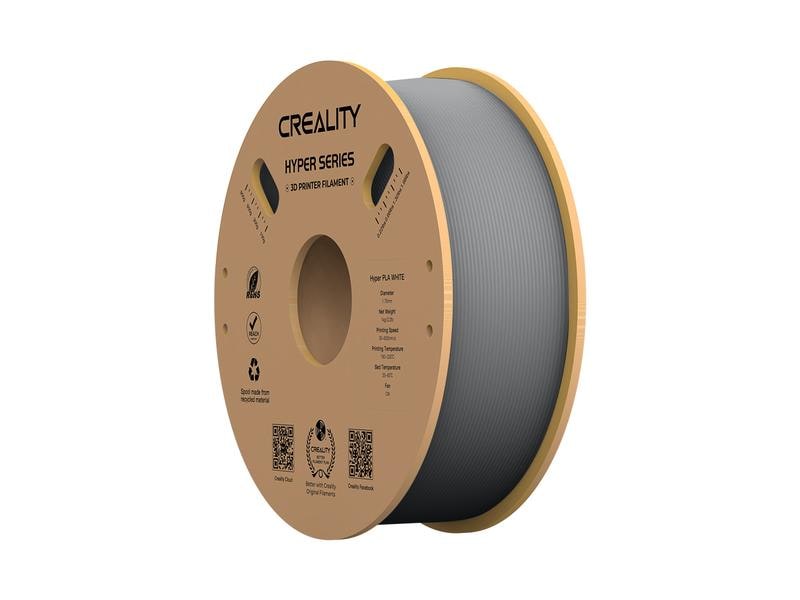 Creality Filament PLA Hyper, Grau, 1.75 mm, 1 kg Hochwertiges 1.75 mm PLA Hyper Filament für 3D Drucker