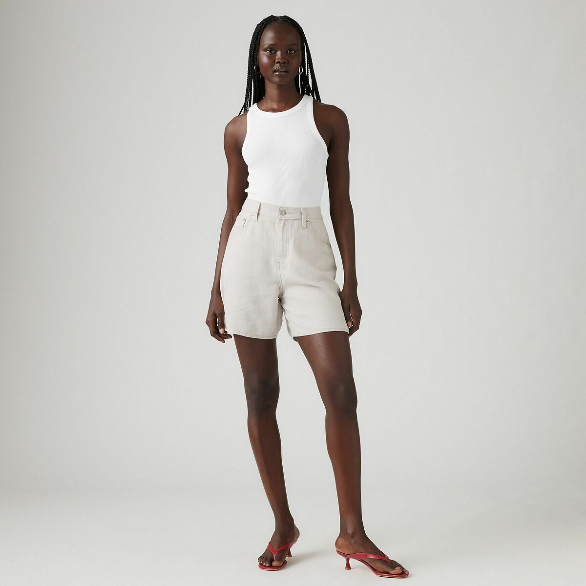 LEVI'S<br>Shorts folgados de cintura alta em mistura de linho