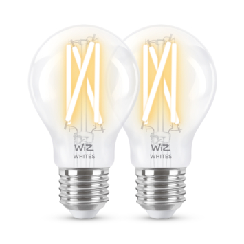 WiZ Connected LED peer E27 60W 2 stuks filament helder koel tot warmwit licht dimbaar