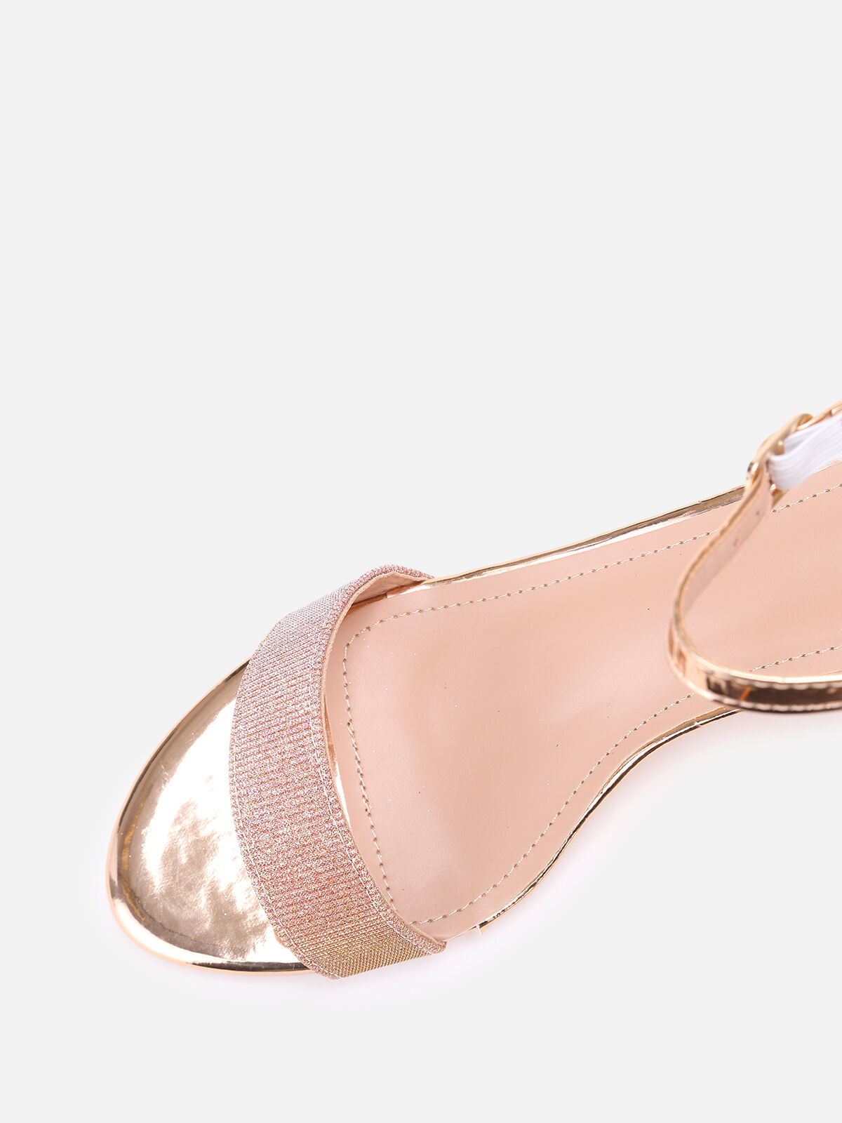 Sandales vernies et pailletées grandes tailles- Doré rose