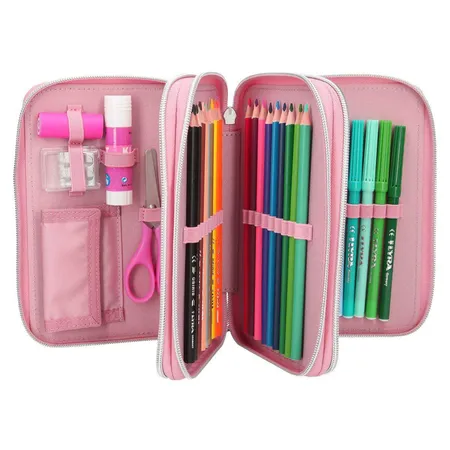 Depesche Miss Melody 3-Fach Federtasche Rosa, Pailletten