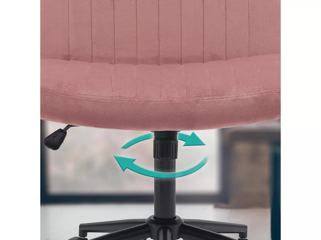 Chaise de bureau - Velours - Rose - Kingman