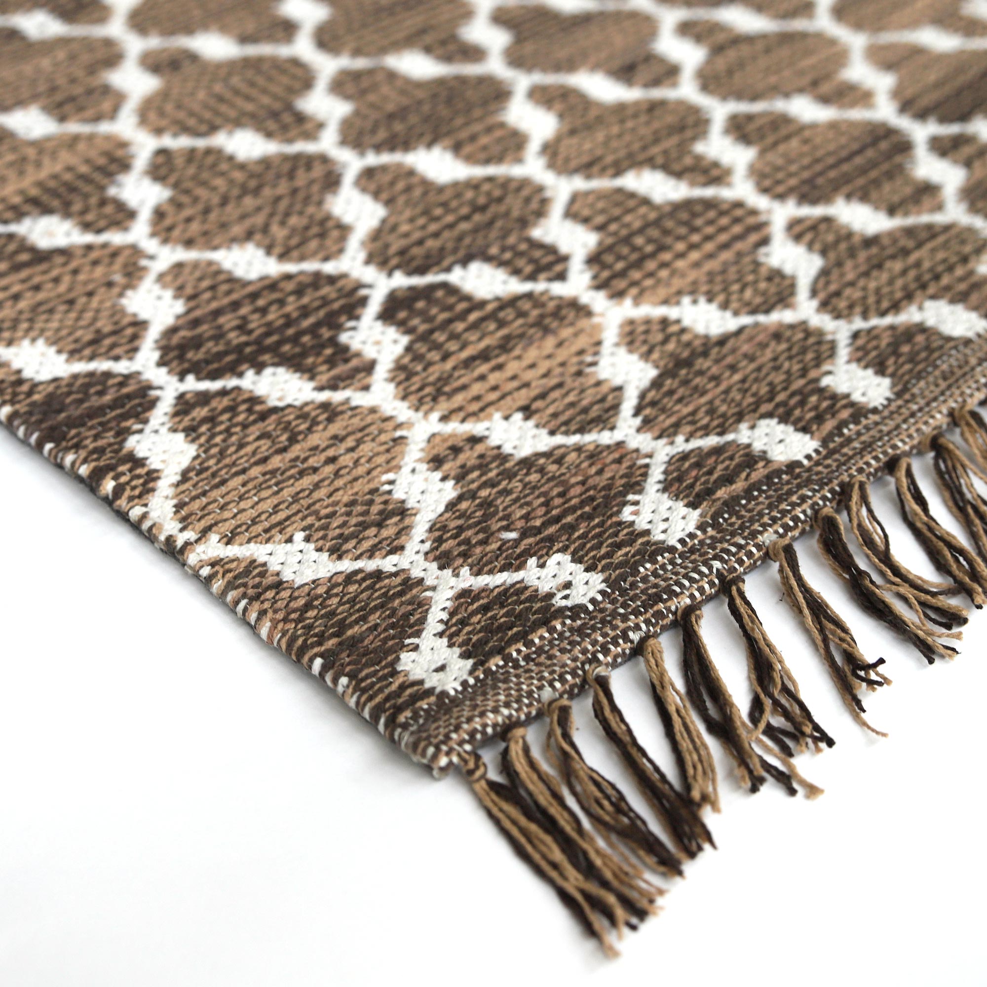 Mini-Rug 'Jorda', braun-weiß, T 60 cm, B 90 cm von fischer's lagerhaus