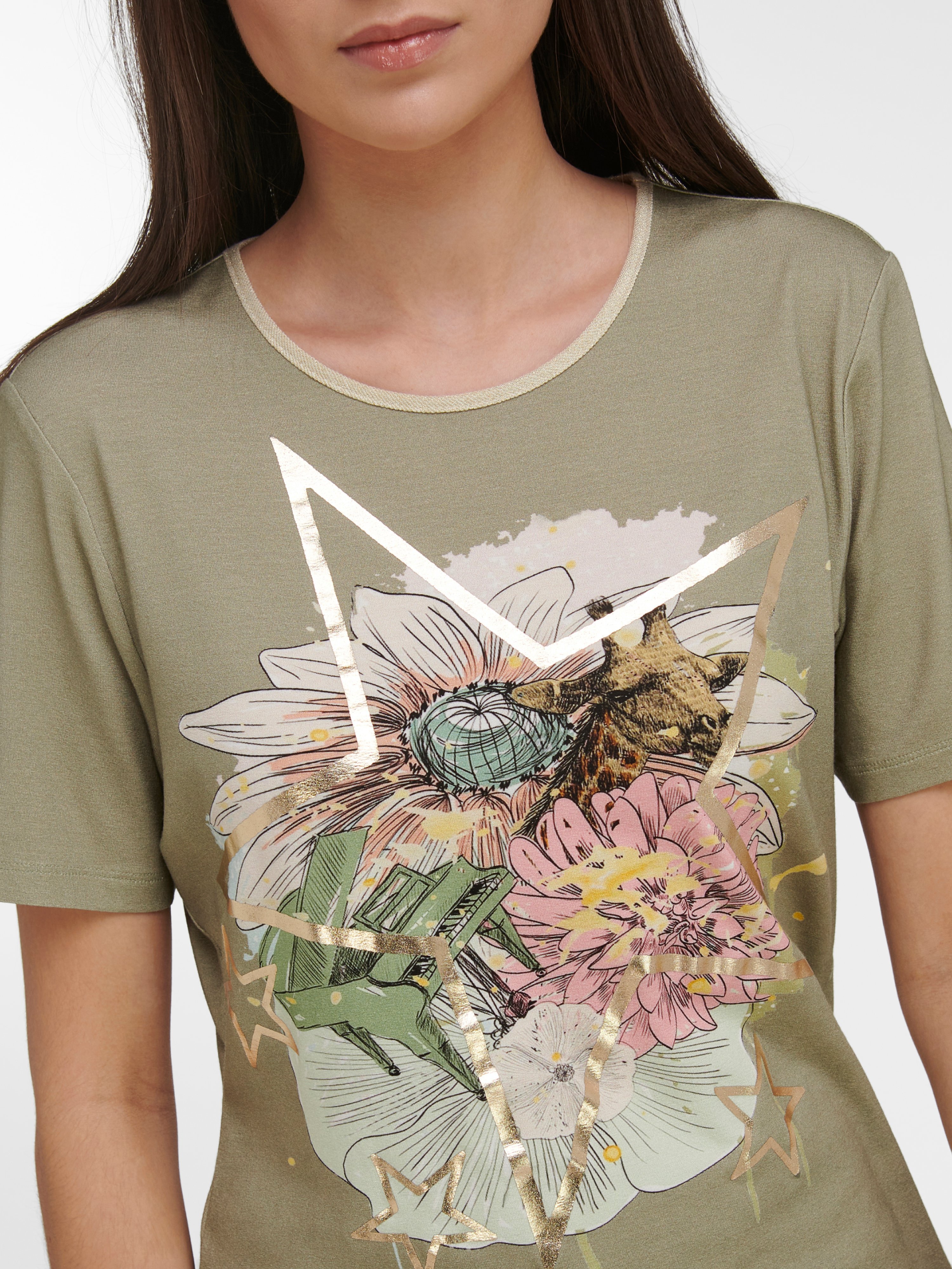 Rundhals-Shirt mit 1/2-Arm