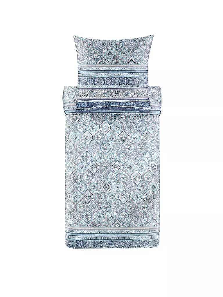 BASSETTI Satin Bettwäsche HANBURY 70x90cm/140x200cm Petrol hellblau