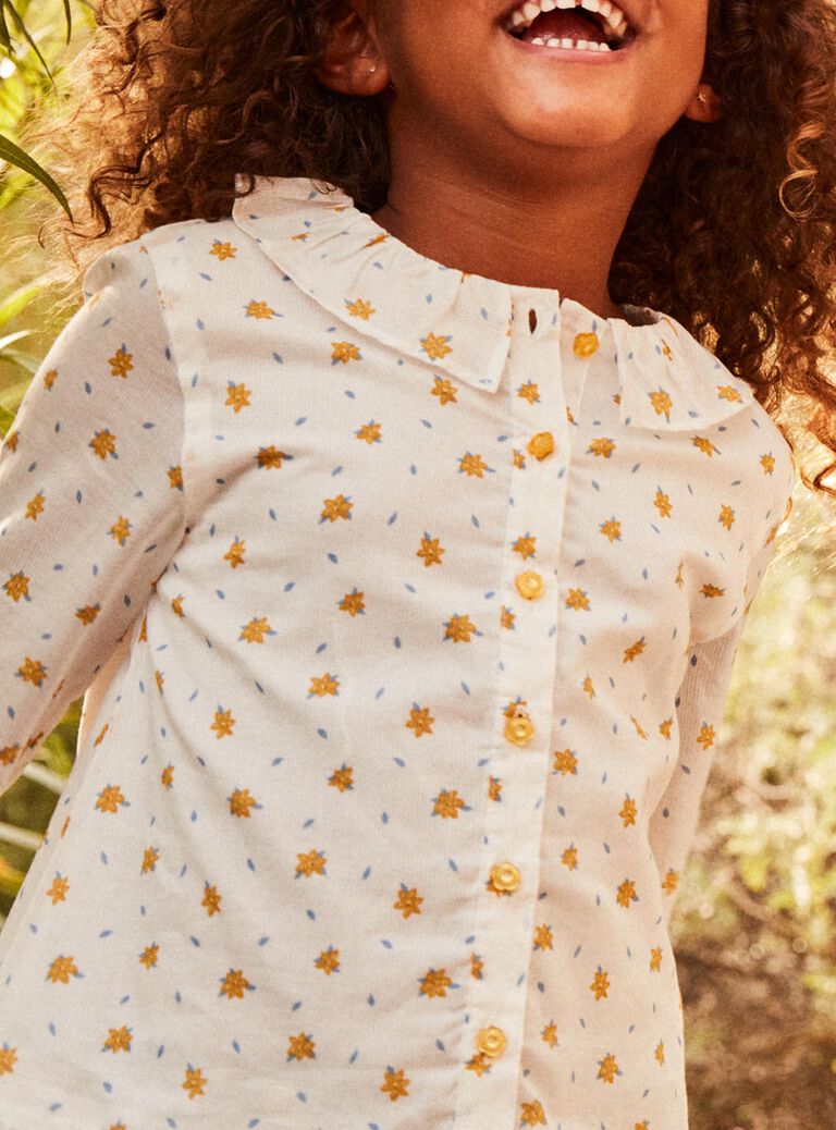 Chemisier écru à fleurs
