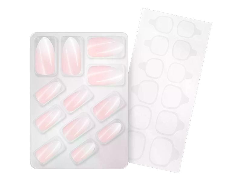 essence French Manicure Click-on Nails 12 Stück Kunstnägel mit selbstklebenden Pads im French Manicure-Look