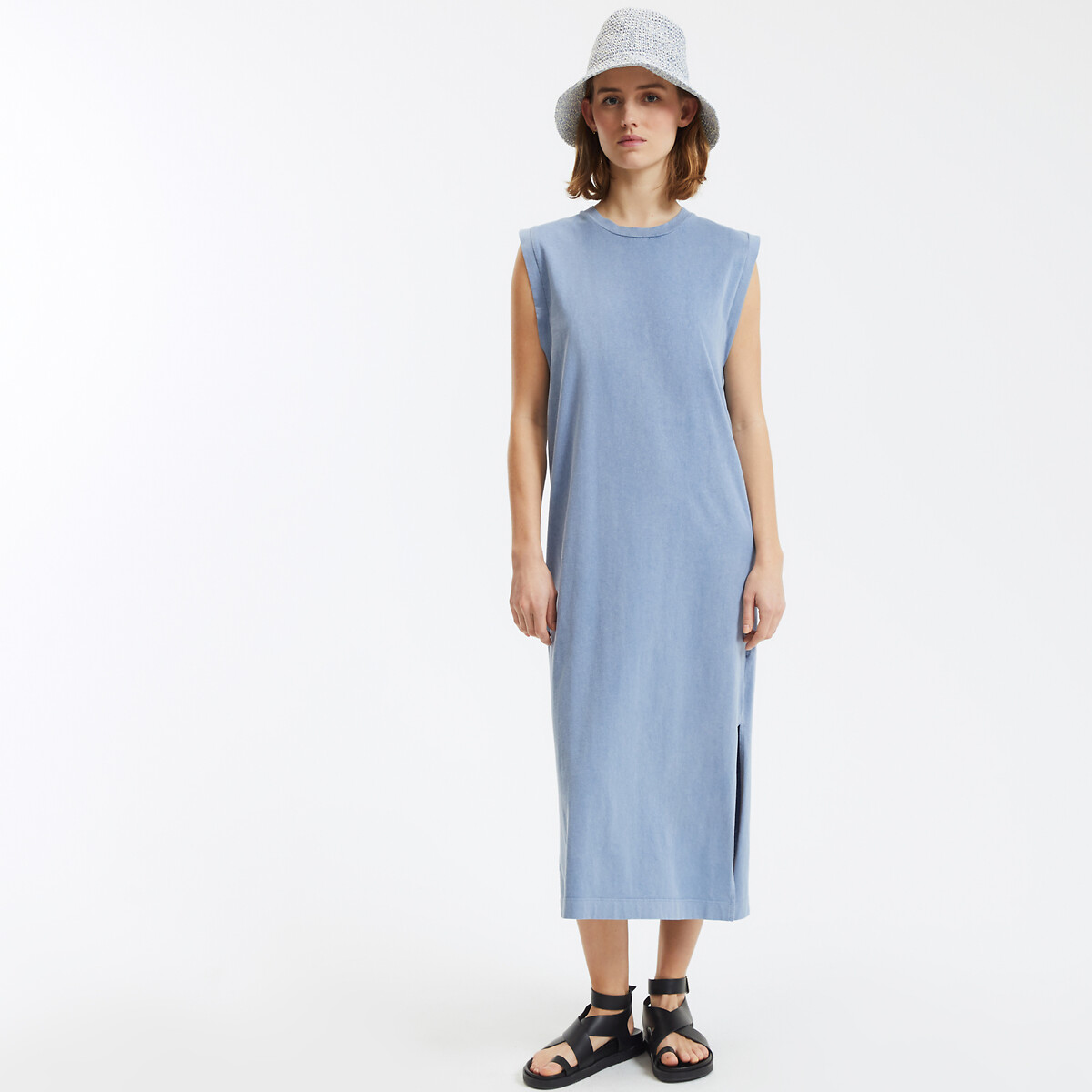 COLEÇÕES LA REDOUTE<br>Vestido longo sem mangas estilo camiseta