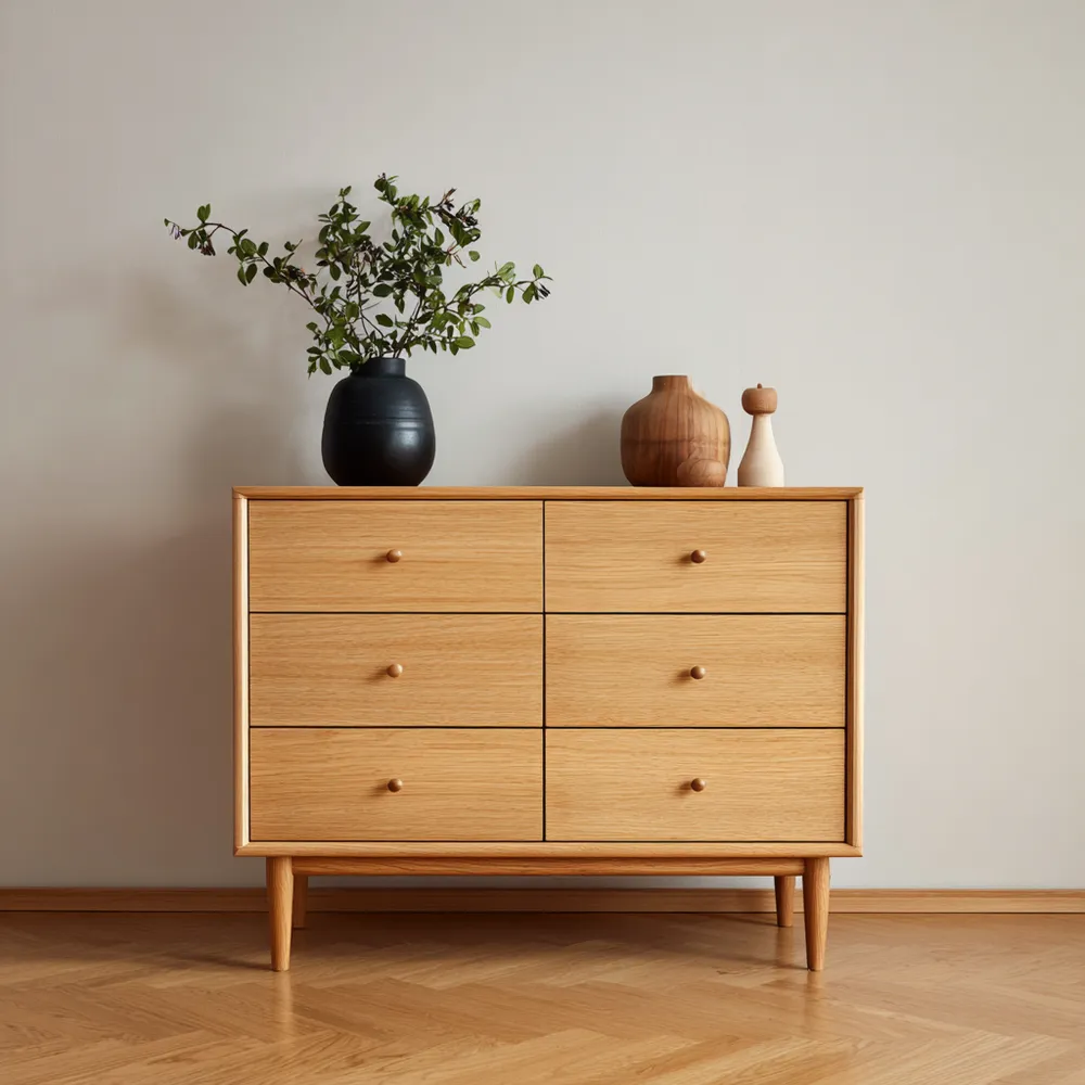 Kommode Eichenholz 100x40x80 cm – Natur – Skandinavisches Design