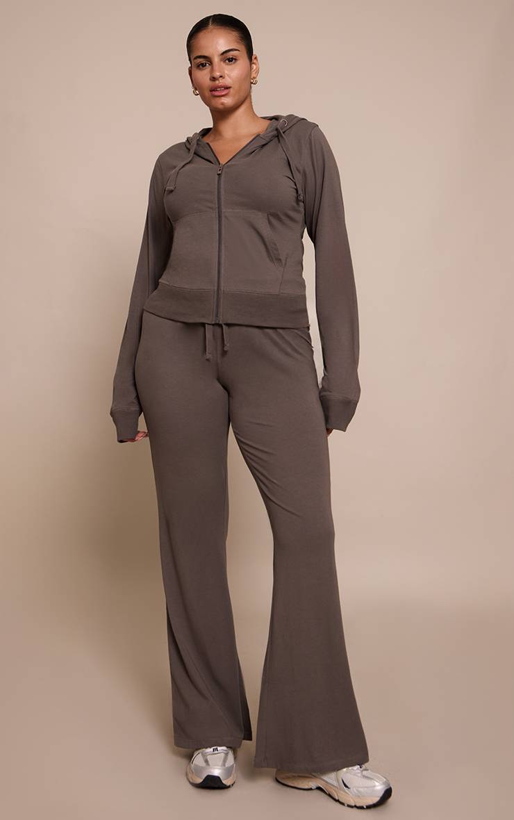 Charbon Pantalon Évasé Skinny Taille Basse Basique Grande Taille Ensemble