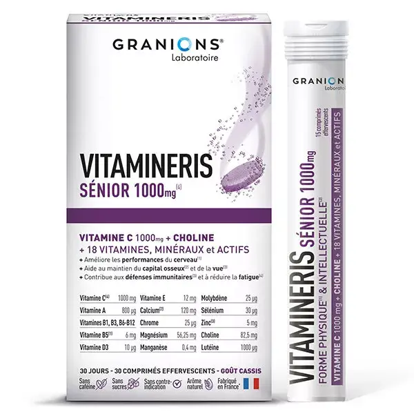 Granions Vitamineris Sénior 1000mg + Vitamine C, Choline - 30 comprimés