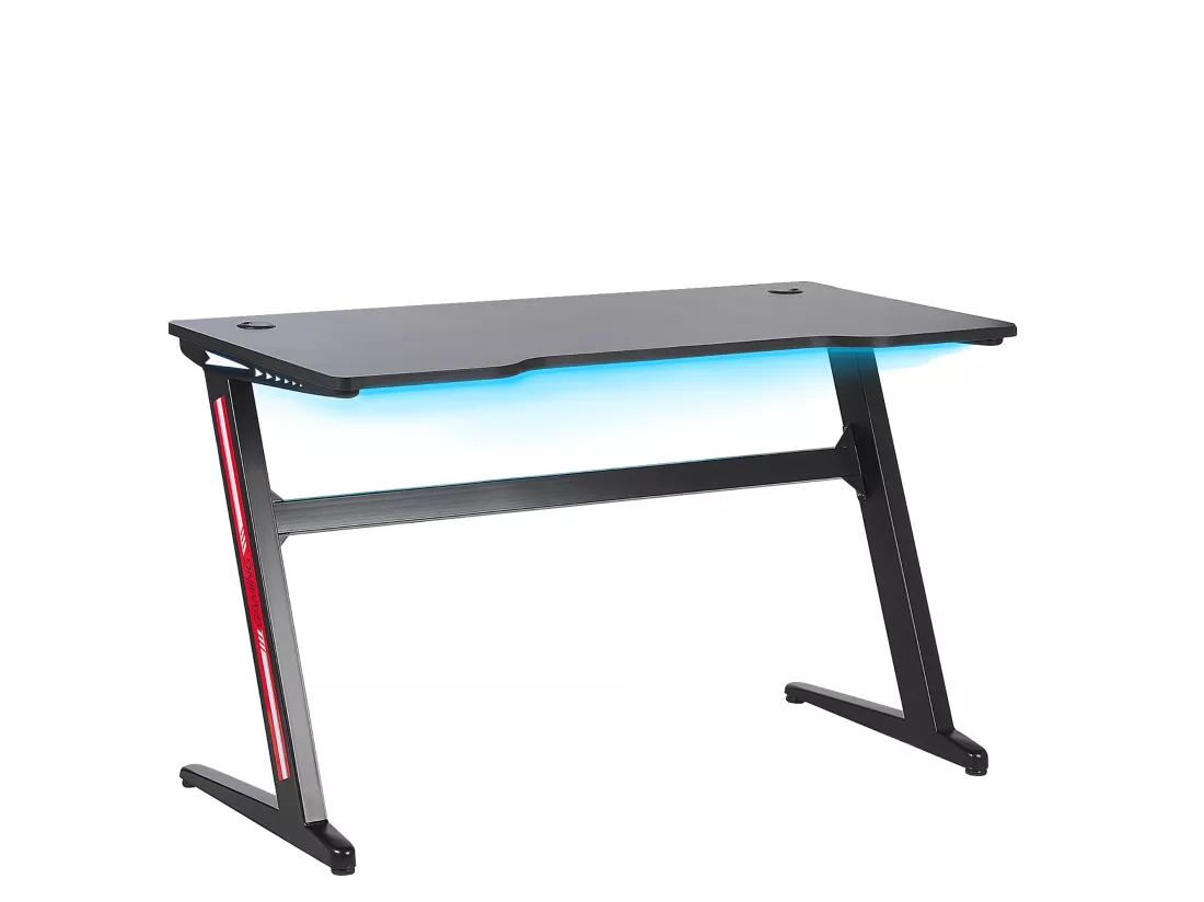 Bureau gamer éclairage LED 120 x 60 cm noir DARFUR
