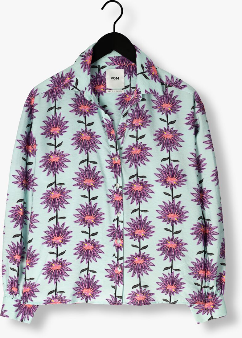POM AMSTERDAM roest pom amsterdam blouse violet flower aqua blouse