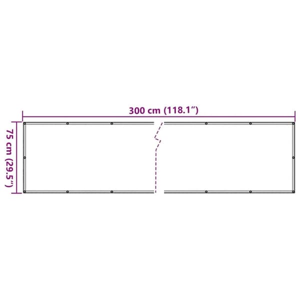 vidaXL Balkongskjerm kremhvit 300x75 cm PVC
