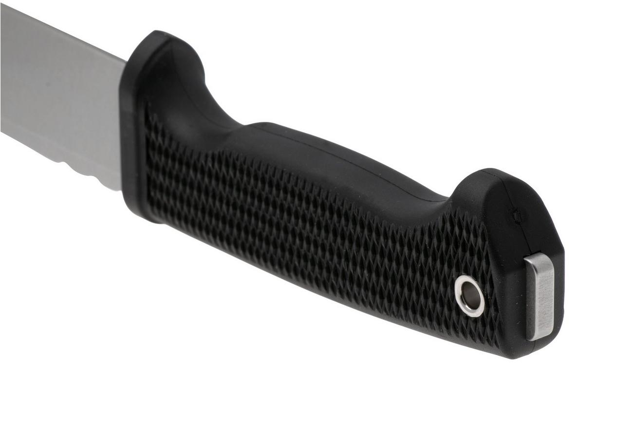 Demko Knives American Made FreeReign, Stonewashed CPM 3V Clip Point, USA-FR-3V-BLK-CLP, Black Rubber outdoormes