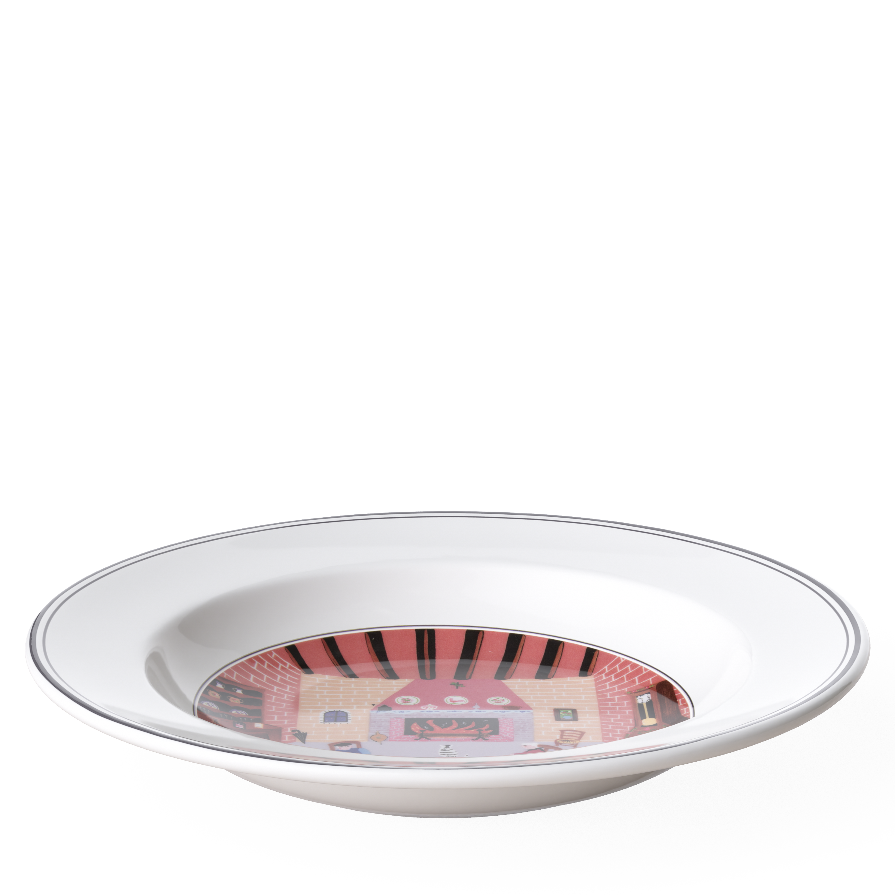 Design Naif Soup bowl Multi-colored, 8.8'', Premium Porcelain