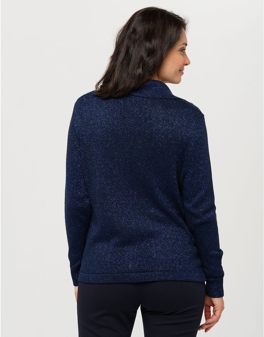 Gilet maille marine irisé