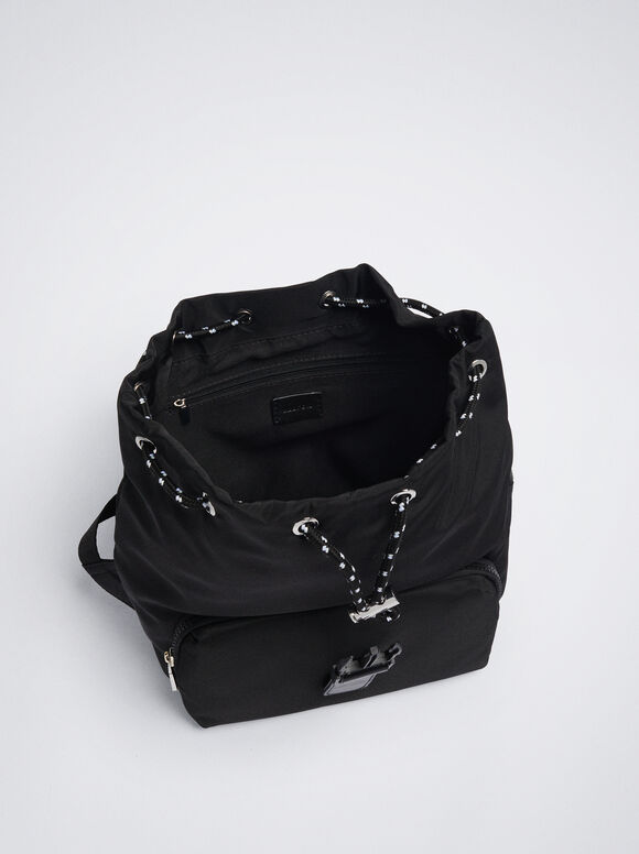 Mochila De Nylon Colgante - Negro