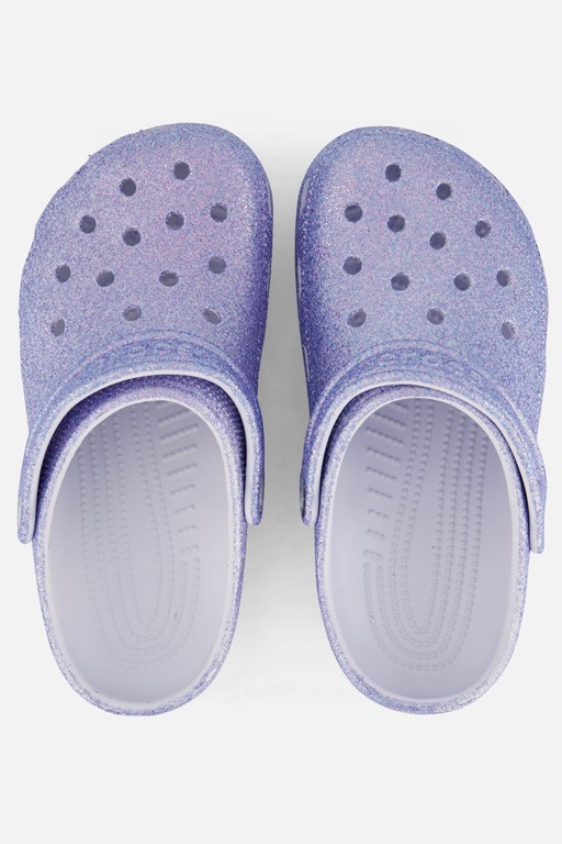 Crocs Classic Glitter Clog Slippers paars