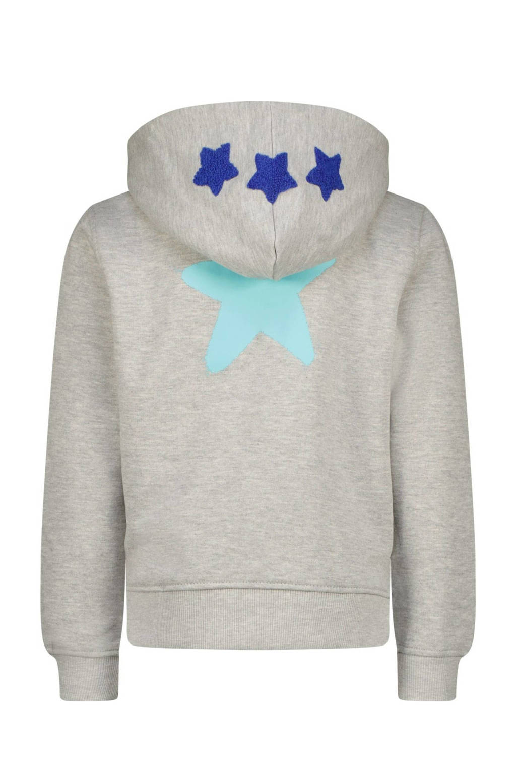 Vingino hoodie Noriny met backprint lichtgrijs melange