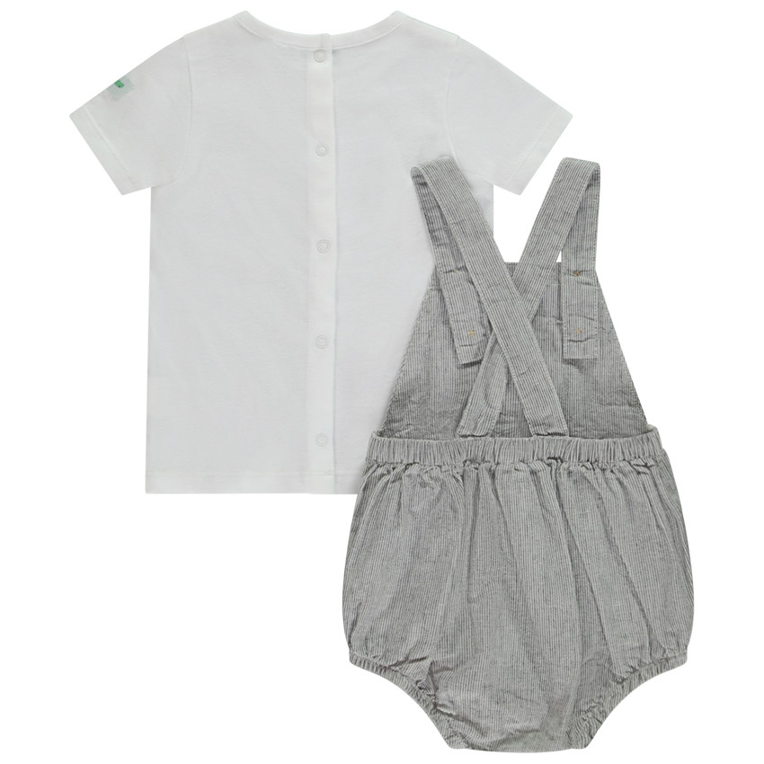 Ensemble 2 pièces avec barboteuse rayée pour bébé garçon