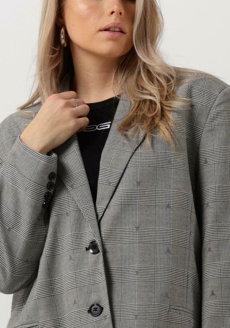 ALIX THE LABEL grijze alix the label blazer ladies woven special checked blazer