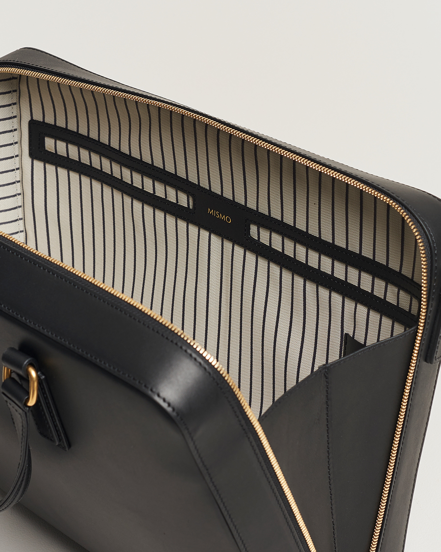Mismo Morris Full Grain Leather Briefcase Black