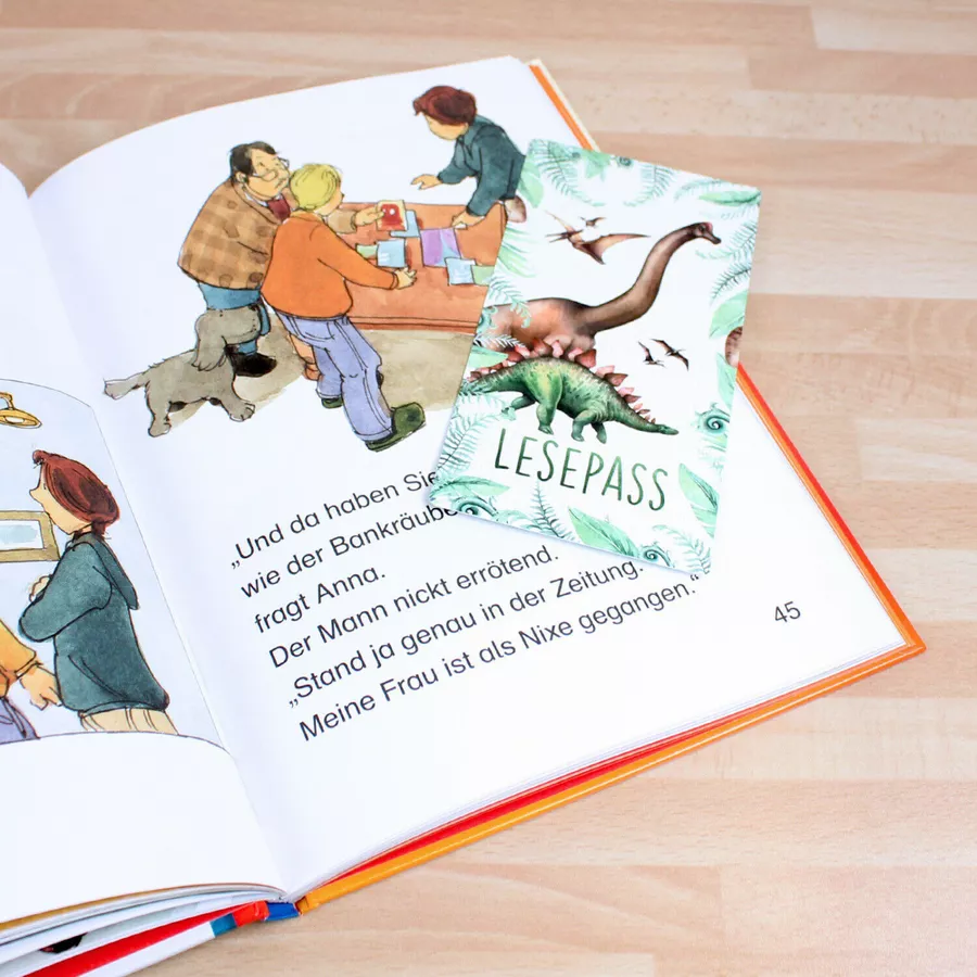 Nikima Lesepass 10 Motive sortiert Lesezeichen zum lesen üben Grundschule 10-100 Stück 50 Stück