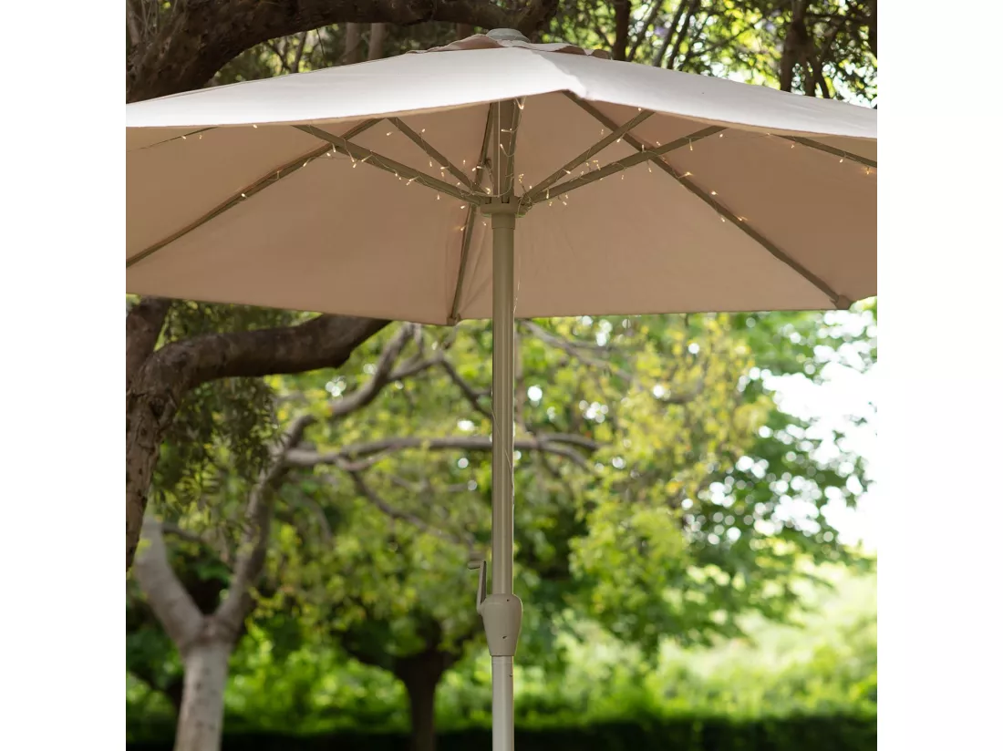 Guirlande LED à Piles pour Parasol 1m Blanc Chaud 3000K