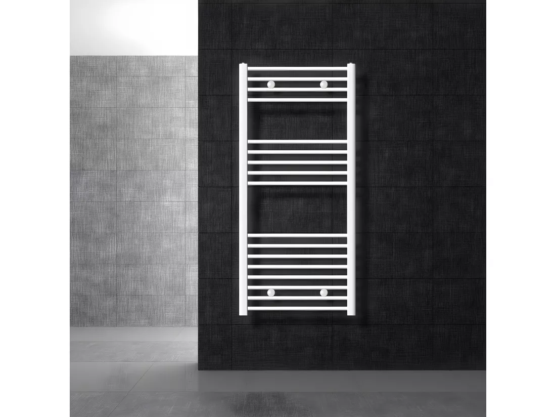Radiateur de salle de bain Sahara Raccord latéral sèche-serviettes Blanc 60x120cm