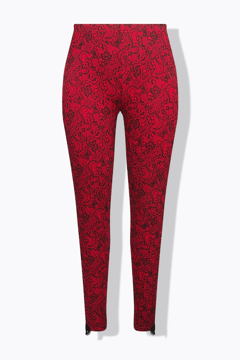 Leggings, Spitzendruck, schmales Bein, Elastikbund, salsa