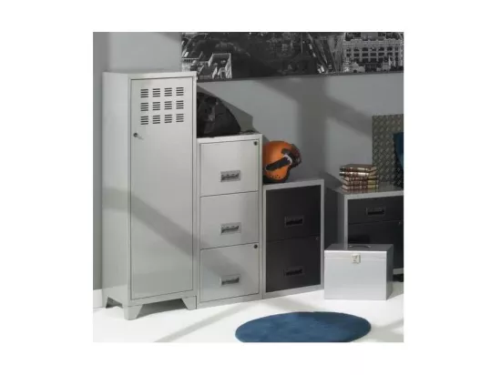Armoire de rangement métal 1 porte Aluminium