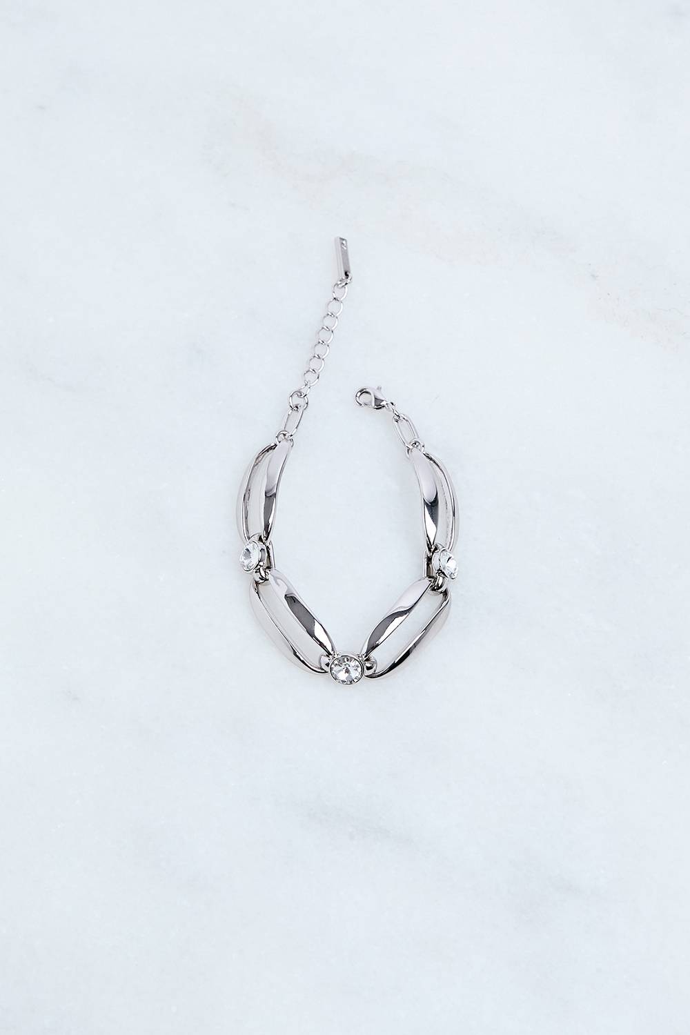 KarenMillen Bracelet Chaîne Ellipse en Cristal Européen Sertis à la Main