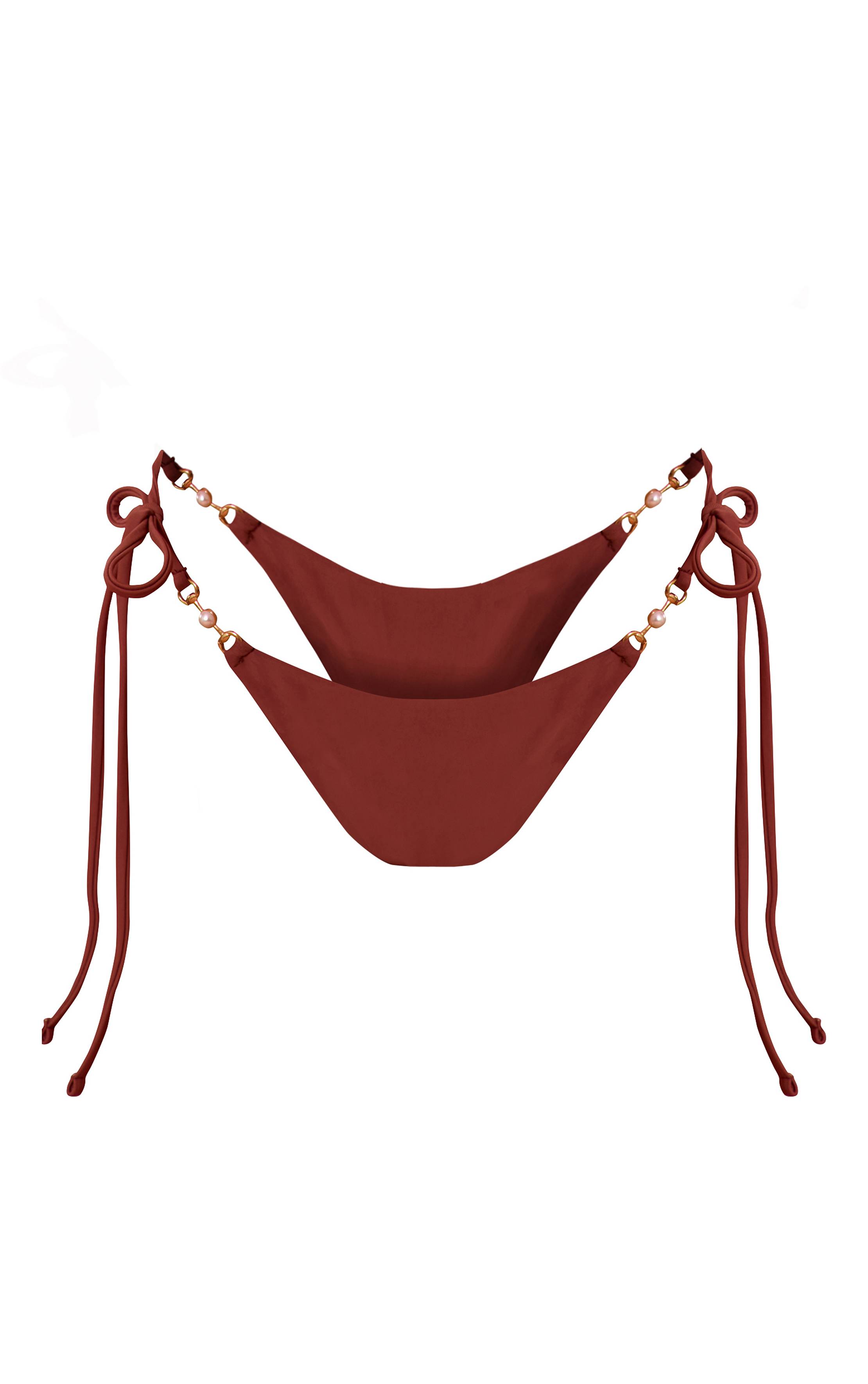 Bronze Bas De Bikini À Nouer Sur Les Côtés Avec Détails Contrastés