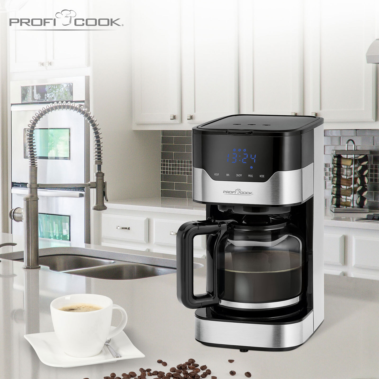 ProfiCook Kaffeeautomat PC-KA 1169 Edelstahl schwarz