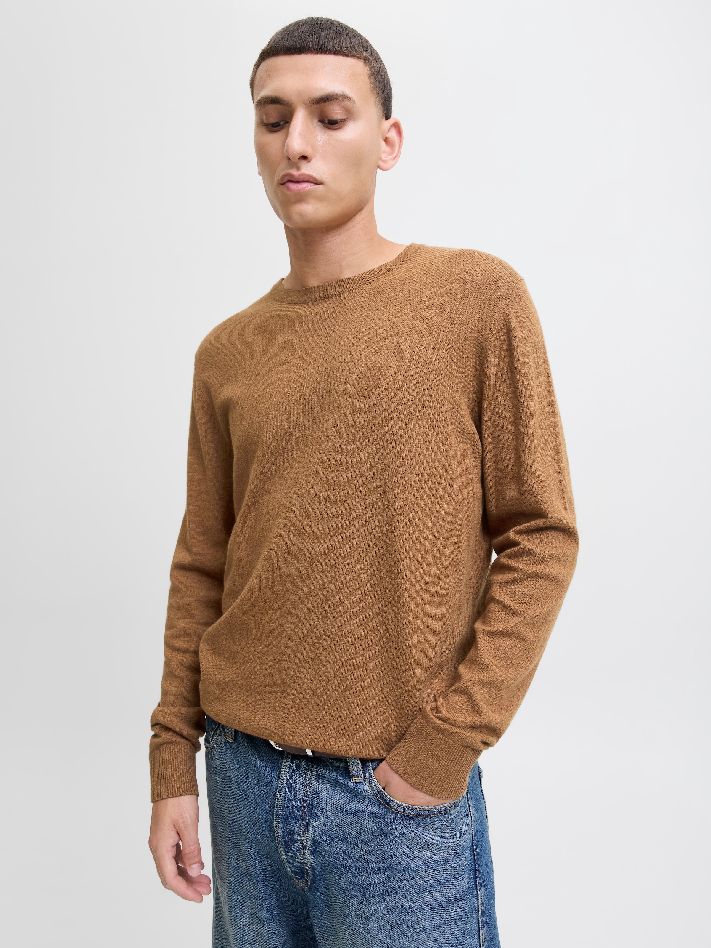 Jack & Jones Strickpullover »JJEEMIL KNIT CREW NECK NOOS«, mit Rundhalsausschnitt